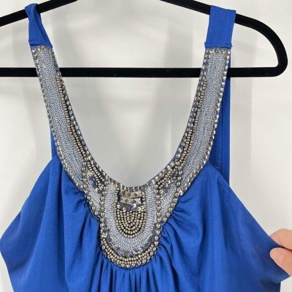 Maurices Y2K Beaded Stretch Layering Tank Top Size Large XL Long green blue - Picture 14 of 15